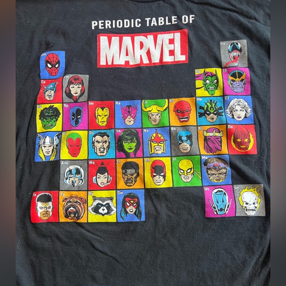 Marvel Periodic Table 3XL T-shirt Black - Picture 1 of 4